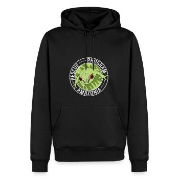 Red-eyed Coqui Frog Rainforest Protection #3045 - Männer Premium Bio Hoodie - Schwarz - Vorne - Nico (187cm)
