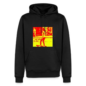 Mädchen skateboarden auf der Straße - Männer Premium Bio Hoodie - Schwarz - Vorne - Nico (187cm)
