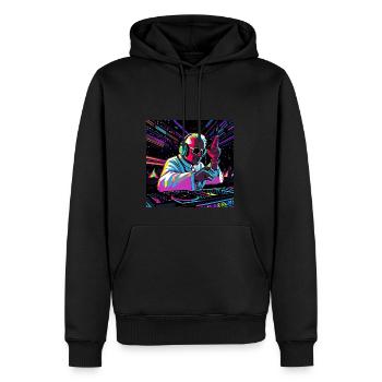 Papst Franziskus DJ - Männer Premium Bio Hoodie - Schwarz - Vorne - Nico (187cm)