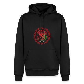 "Year of the Fortune Guardian Dragon 2024 T-Shirt" - Men’s Premium Organic Hoodie - black - Front - Nico (187cm)