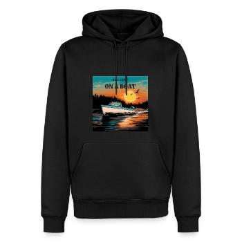 Holiday On a Boat Sunset - Men’s Premium Organic Hoodie - black - Front - Nico (187cm)