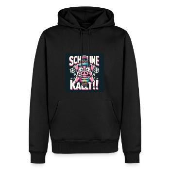 Schweinekalt! - Männer Premium Bio Hoodie - Schwarz - Vorne - Nico (187cm)