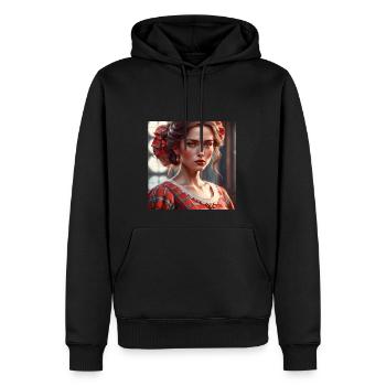Lady in red - Sweat à capuche Premium bio Homme - noir - Devant - Nico (187cm)