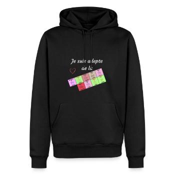 Adepte de la procrastination - Sweat à capuche Premium bio Homme - noir - Devant - Nico (187cm)