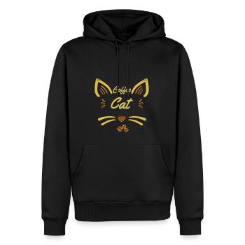 Coffee Lover - Coffee Cat - Men’s Premium Organic Hoodie - black - Front - Nico (187cm)