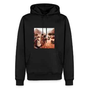true camel in a desert A5 - Sweat à capuche Premium bio Homme - noir - Devant - Nico (187cm)