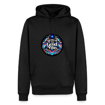 Vibrationen und Beleuchtungen - Männer Premium Bio Hoodie - Schwarz - Vorne - Nico (187cm)