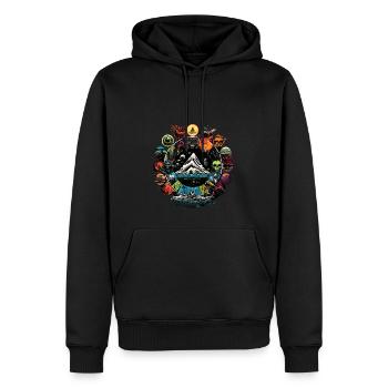 Discover the fantastic - Men’s Premium Organic Hoodie - black - Front - Nico (187cm)