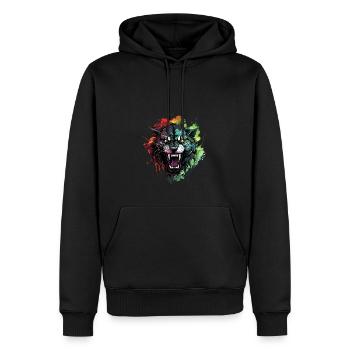 Powerful elegance with every step - Men’s Premium Organic Hoodie - black - Front - Nico (187cm)