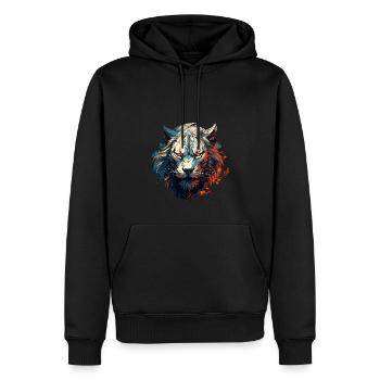 La mode avec un cœur de lion - Sweat à capuche Premium bio Homme - noir - Devant - Nico (187cm)