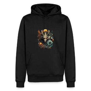 Entfesseln Sie den Drachen: Brüllen Sie mit Stil. - Männer Premium Bio Hoodie - Schwarz - Vorne - Nico (187cm)