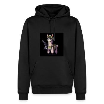 Kampf-Lama - Männer Premium Bio Hoodie - Schwarz - Vorne - Nico (187cm)