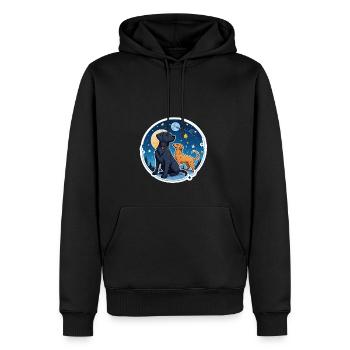 Freunde unter den Sternen - Männer Premium Bio Hoodie - Schwarz - Vorne - Nico (187cm)