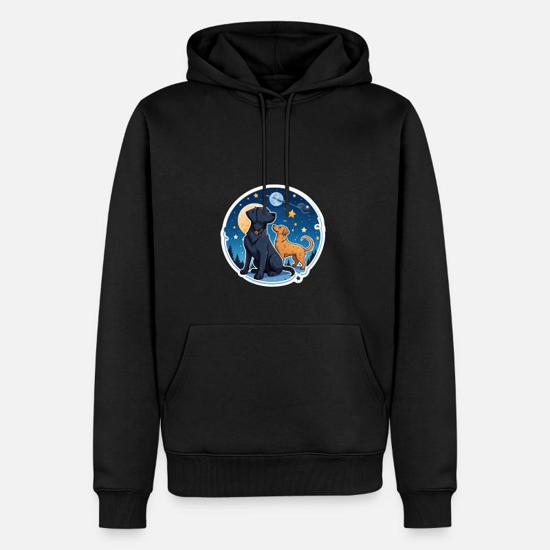 Freunde unter den Sternen - Männer Premium Bio Hoodie - Schwarz