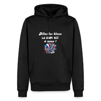 la coupe est à nous ! - Sweat à capuche Premium bio Homme - noir - Devant - Nico (187cm)