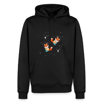 Astronaute Fox - Sweat à capuche Premium bio Homme - noir - Devant - Nico (187cm)