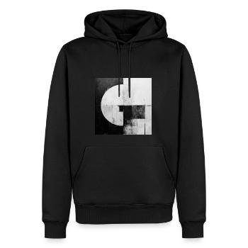 Bauform 2 - Männer Premium Bio Hoodie - Schwarz - Vorne - Nico (187cm)