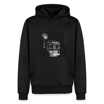 Ausführung6 - Männer Premium Bio Hoodie - Schwarz - Vorne - Nico (187cm)
