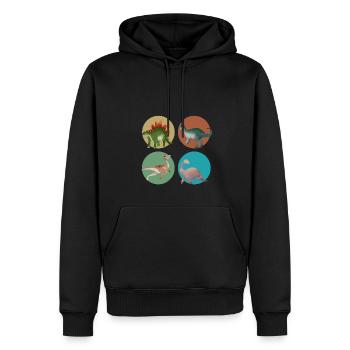 Dinosaurier-Entdecker - Männer Premium Bio Hoodie - Schwarz - Vorne - Nico (187cm)