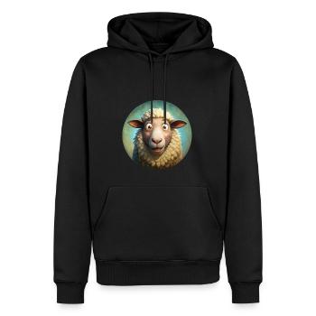 Schaf - Männer Premium Bio Hoodie - Schwarz - Vorne - Nico (187cm)