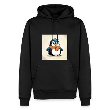 Cartoon Penguin - Men’s Premium Organic Hoodie - black - Front - Nico (187cm)