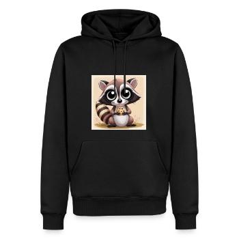 Cute raccoon - Men’s Premium Organic Hoodie - black - Front - Nico (187cm)