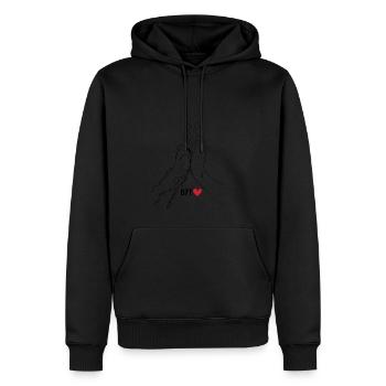 meilleur ami chien - Sweat à capuche Premium bio Homme - noir - Devant - Nico (187cm)