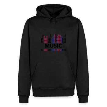 Retro Music and Chill - Men’s Premium Organic Hoodie - black - Front - Nico (187cm)
