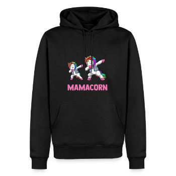 Dabbing Mamacorn - Mama Tochter Partnerlook - Männer Premium Bio Hoodie - Schwarz - Vorne - Nico (187cm)