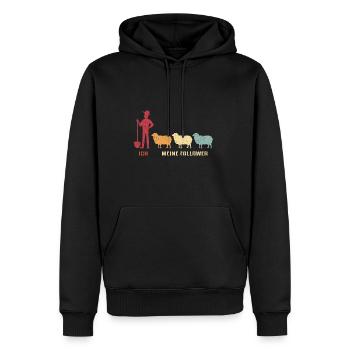 Ich & Meine Follower Schafe Hirte Schäfer Schäfche - Männer Premium Bio Hoodie - Schwarz - Vorne - Nico (187cm)