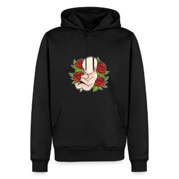 Hebamme Babyblumen Geburtstrainer Geschenk - Männer Premium Bio Hoodie - Schwarz - Vorne - Nico (187cm)