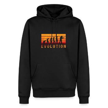 Evolution Feuerwehr Retro Feuerwehrmann Beruf - Männer Premium Bio Hoodie - Schwarz - Vorne - Nico (187cm)
