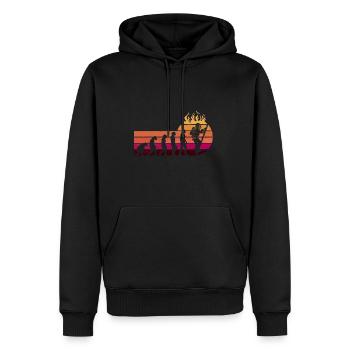 Evolution Feuerwehr Retro Feuerwehrmann Beruf - Männer Premium Bio Hoodie - Schwarz - Vorne - Nico (187cm)