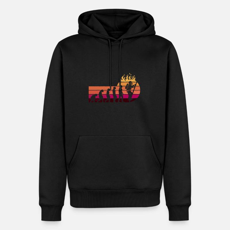 Evolution Pompier Rétro Métier de Pompier - Sweat à capuche Premium bio Homme - noir