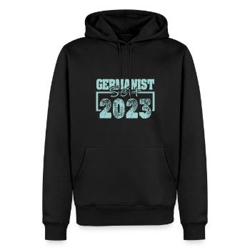 Jahr 2023 - Männer Premium Bio Hoodie - Schwarz - Vorne - Nico (187cm)