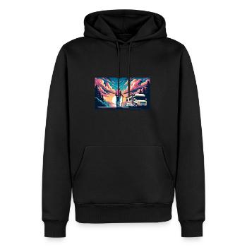 Ne sous-estimez jamais un vieil homme avec un - Sweat à capuche Premium bio Homme - noir - Devant - Nico (187cm)