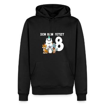 8 Geburtstag Zootiere Kinder - 8 Jahre Junge - Männer Premium Bio Hoodie - Schwarz - Vorne - Nico (187cm)