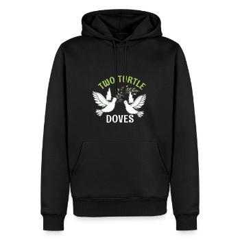 Deux tourterelles de Noël oiseaux mignons super - Sweat à capuche Premium bio Homme - noir - Devant - Nico (187cm)