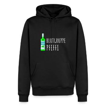 Pfefferminz Likör Pfeffi Vatertag Sauf - Männer Premium Bio Hoodie - Schwarz - Vorne - Nico (187cm)
