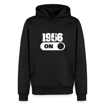 1956 - Männer Premium Bio Hoodie - Schwarz - Vorne - Nico (187cm)