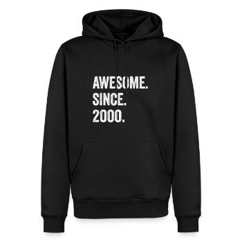 25. Geburtstag 25 Jahre Awesome Since 2000 - Männer Premium Bio Hoodie - Schwarz - Vorne - Nico (187cm)
