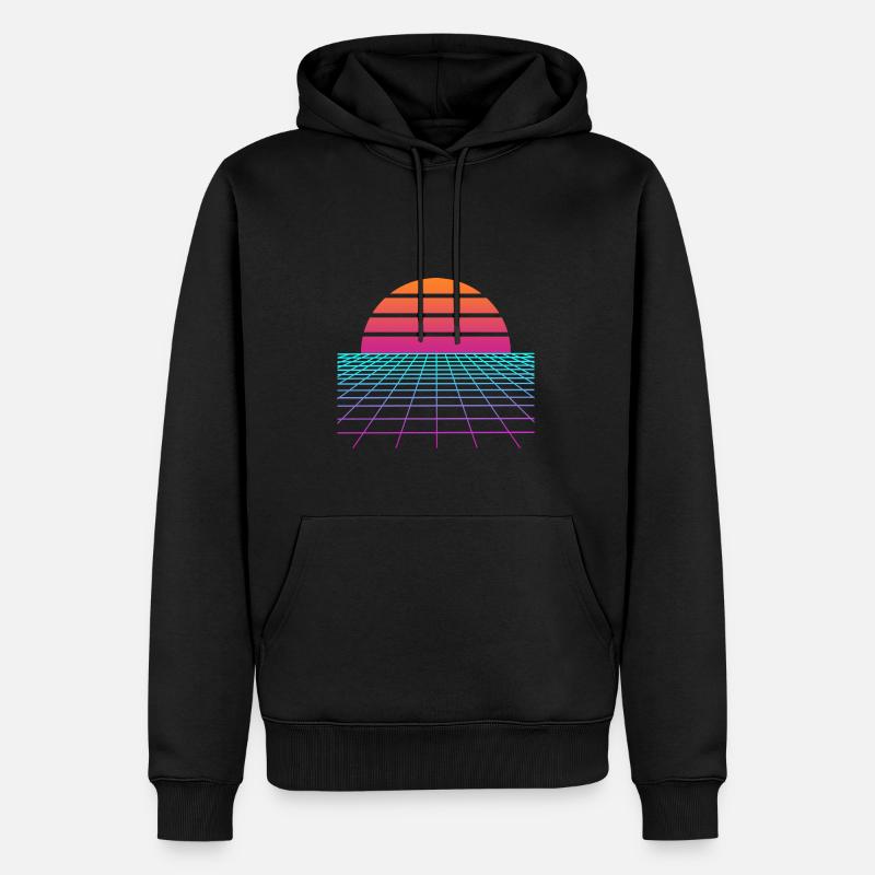 Synthwave Sunset. Maler Gift - Männer Premium Bio Hoodie - Schwarz