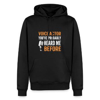 Voix off Voiceover Artiste Cadeau - Sweat à capuche Premium bio Homme - noir - Devant - Nico (187cm)