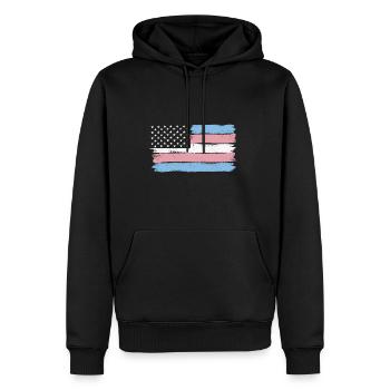 Transgender Pride USA LGBT Trans Drapeau - Sweat à capuche Premium bio Homme - noir - Devant - Nico (187cm)