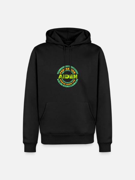 Vorname Aiden - Männer Premium Bio Hoodie - Schwarz