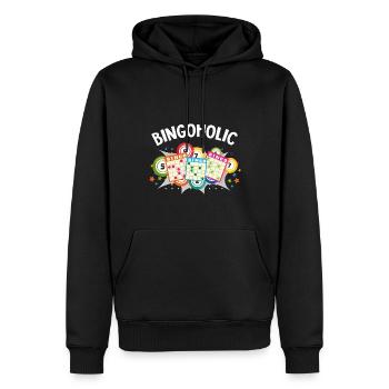 Bingoholic Funny Lucky Gambling - Männer Premium Bio Hoodie - Schwarz - Vorne - Nico (187cm)