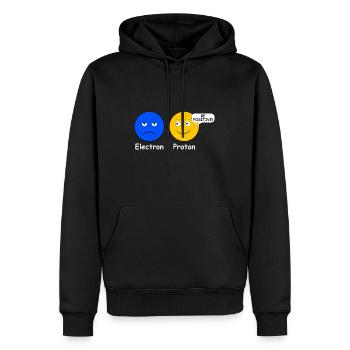Proton Electron Être Positif - Sweat à capuche Premium bio Homme - noir - Devant - Nico (187cm)