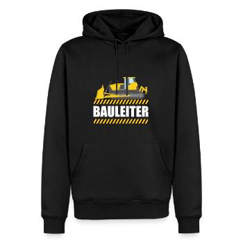 Bauleiter - Lustiger Bauleiter - Baustelle - Männer Premium Bio Hoodie - Schwarz - Vorne - Nico (187cm)