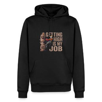 Motorsäge Getting High Is My Job Holzfäller - Männer Premium Bio Hoodie - Schwarz - Vorne - Nico (187cm)