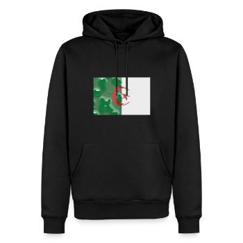 Algérie - Sweat à capuche Premium bio Homme - noir - Devant - Nico (187cm)